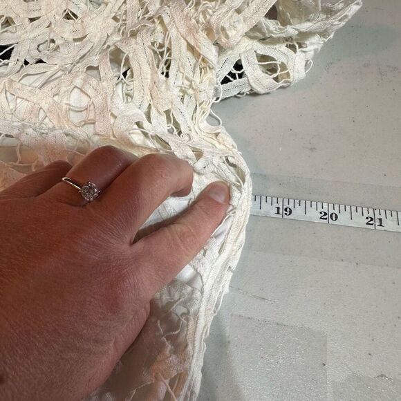 J. Mclaughlin Women's‎ Clarice Lace Cotton Crochet Scallop Blouse White Size XS - Picture 8 of 11